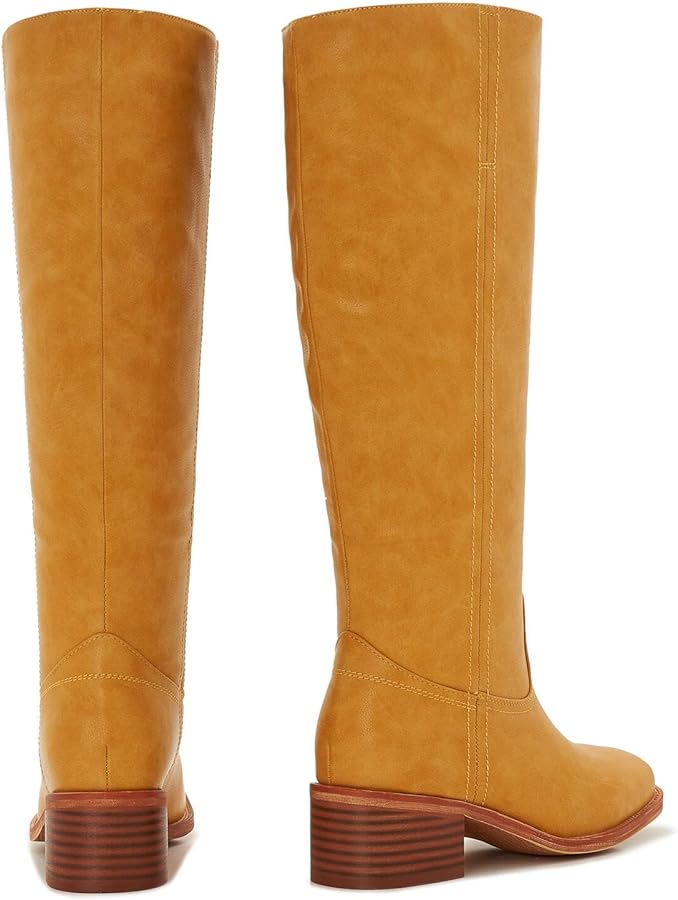 Amazon.com | ZXHYZLZ Women's Wide Calf Campus Boots – Banana